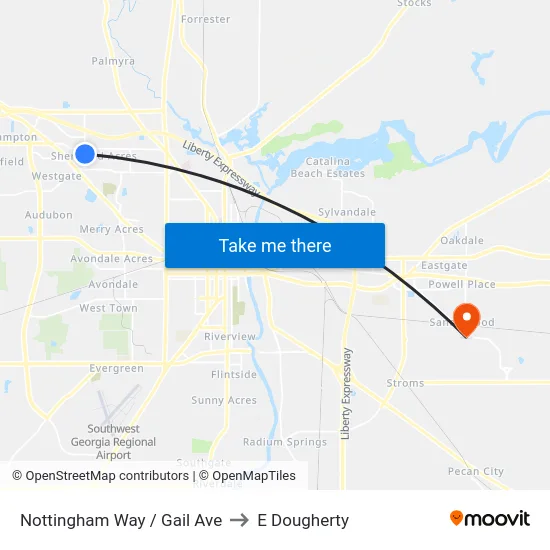 Nottingham Way / Gail Ave to E Dougherty map