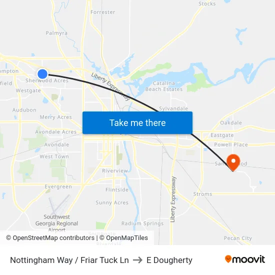 Nottingham Way / Friar Tuck Ln to E Dougherty map