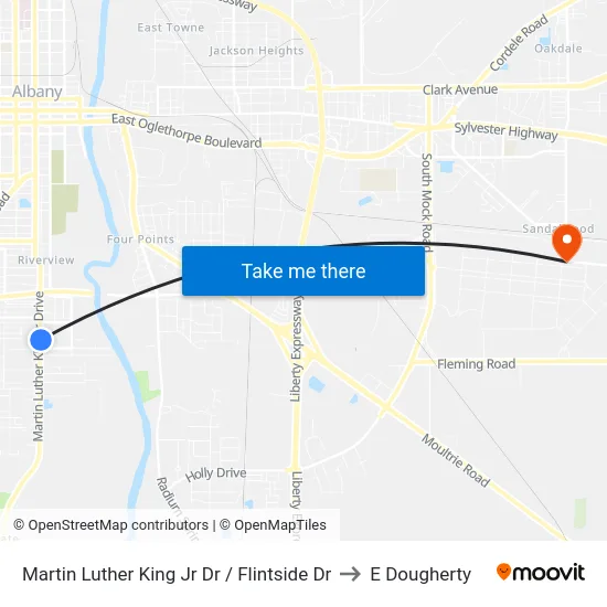 Martin Luther King Jr Dr / Flintside Dr to E Dougherty map
