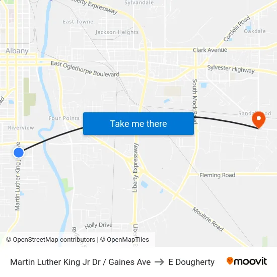 Martin Luther King Jr Dr / Gaines Ave to E Dougherty map