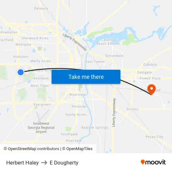 Herbert Haley to E Dougherty map
