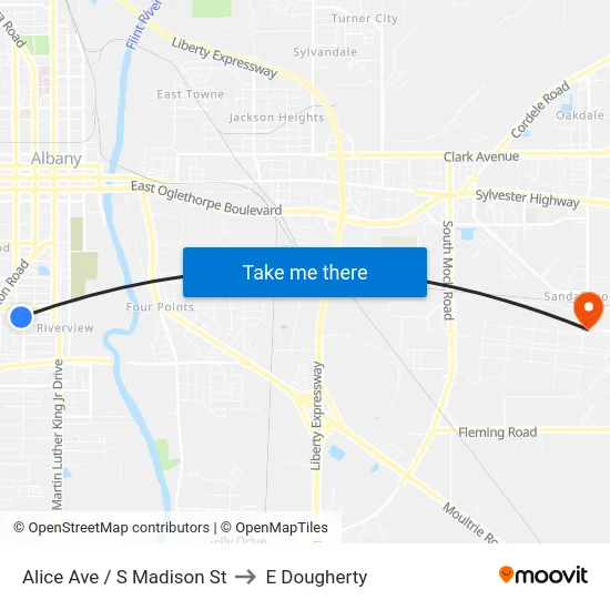Alice Ave / S Madison St to E Dougherty map