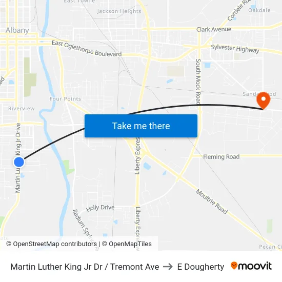Martin Luther King Jr Dr / Tremont Ave to E Dougherty map