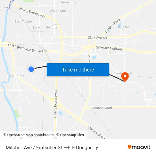 Mitchell Ave / Frotscher St to E Dougherty map