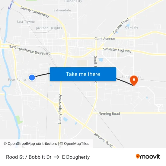 Rood St / Bobbitt Dr to E Dougherty map