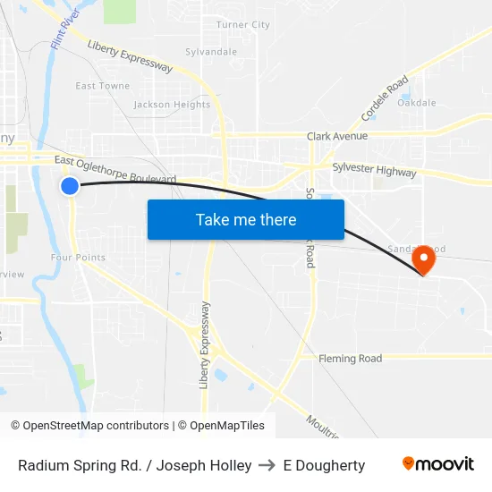 Radium Spring Rd. / Joseph Holley to E Dougherty map