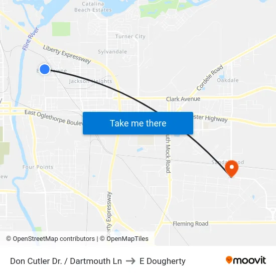 Don Cutler Dr. / Dartmouth Ln to E Dougherty map