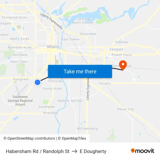 Habersham Rd / Randolph St to E Dougherty map