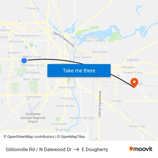 Gillionville Rd / N Dalewood Dr to E Dougherty map