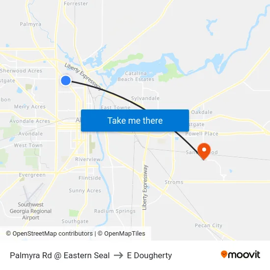 Palmyra Rd @ Eastern Seal to E Dougherty map
