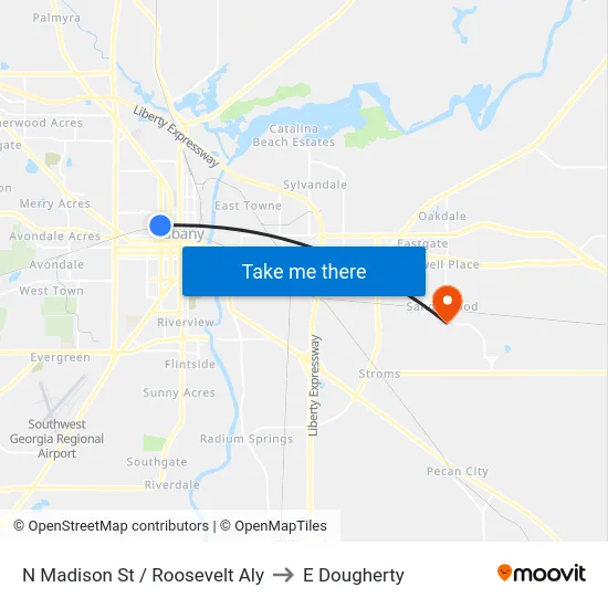 N Madison St / Roosevelt Aly to E Dougherty map