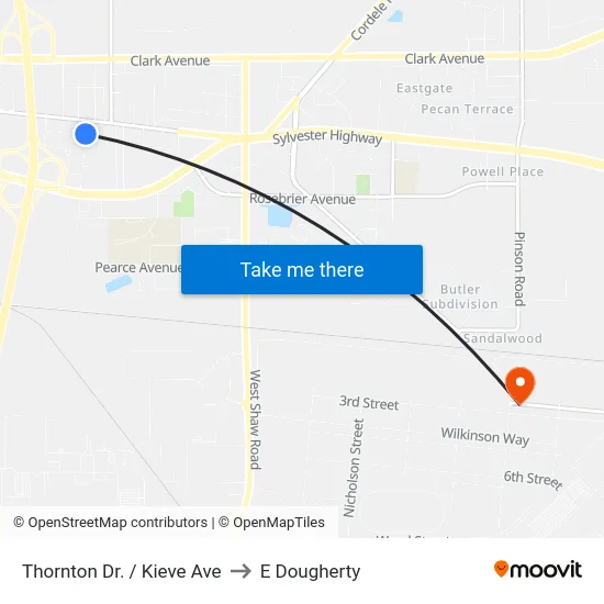 Thornton Dr. / Kieve Ave to E Dougherty map