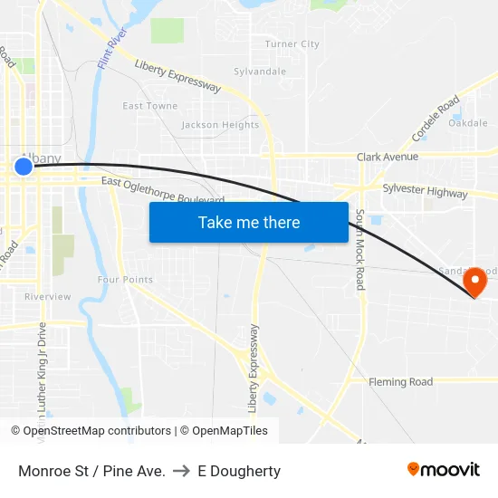 Monroe St / Pine Ave. to E Dougherty map