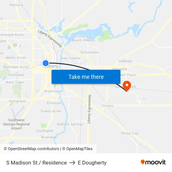 S Madison St./ Residence to E Dougherty map