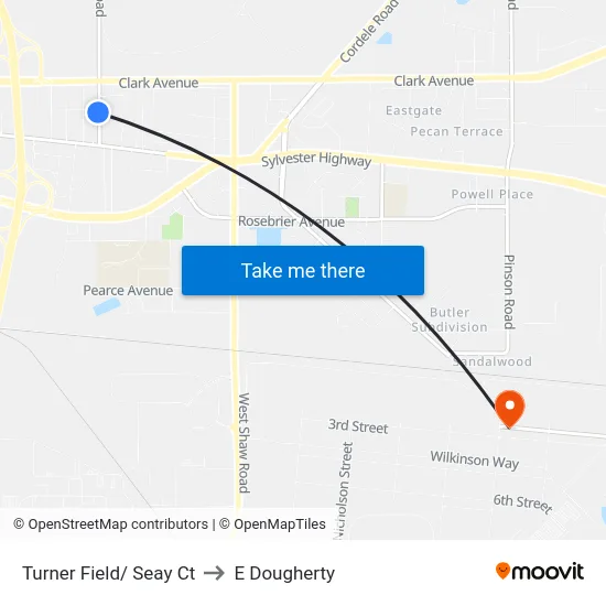 Turner Field/ Seay Ct to E Dougherty map