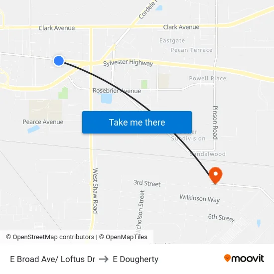 E Broad Ave/ Loftus Dr to E Dougherty map