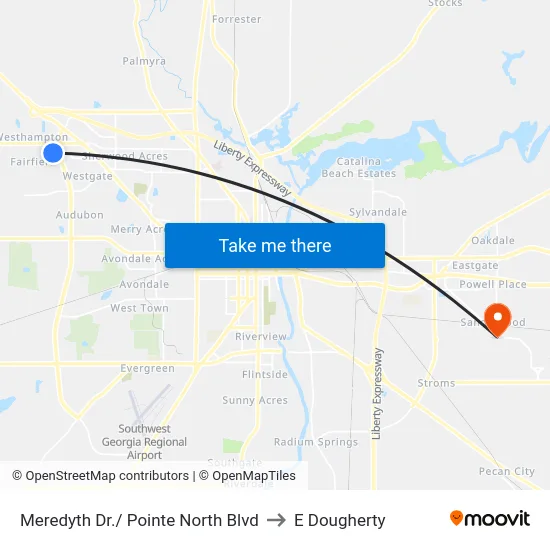 Meredyth Dr./ Pointe North Blvd to E Dougherty map