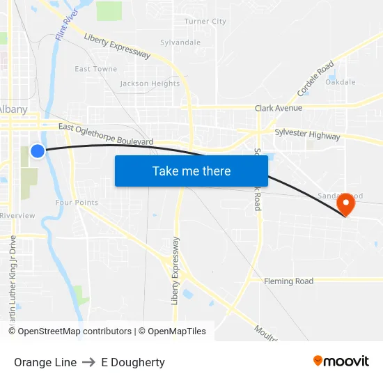 Orange Line to E Dougherty map