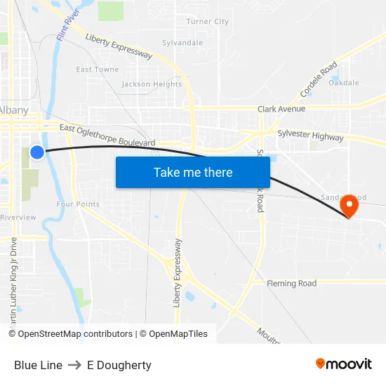 Blue Line to E Dougherty map