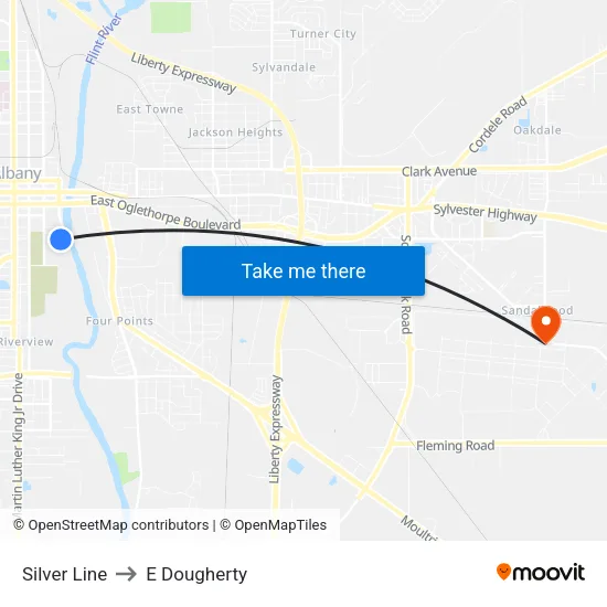 Silver Line to E Dougherty map