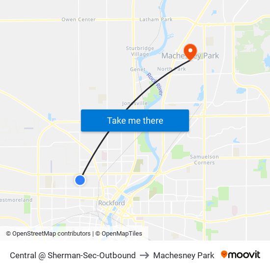 Central @ Sherman-Sec-Outbound to Machesney Park map