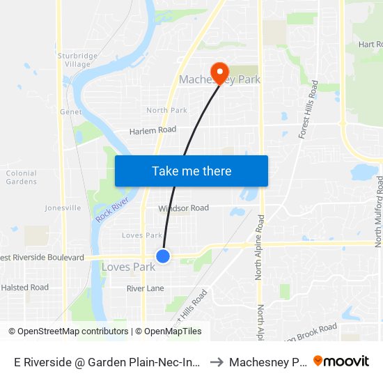 E Riverside @ Garden Plain-Nec-Inbound to Machesney Park map