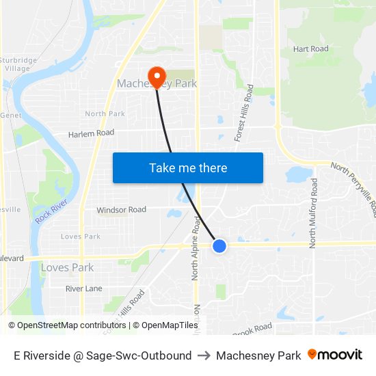 E Riverside @ Sage-Swc-Outbound to Machesney Park map