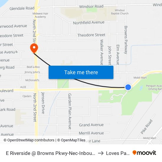 E Riverside @ Browns Pkwy-Nec-Inbound to Loves Park map