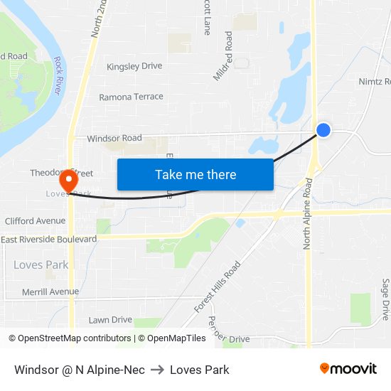 Windsor @ N Alpine-Nec to Loves Park map