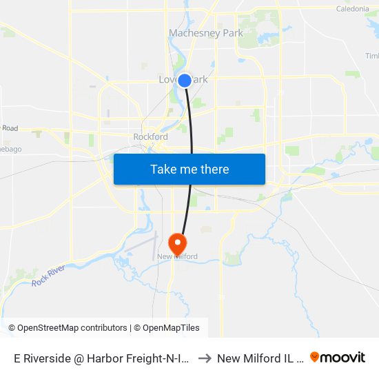 E Riverside @ Harbor Freight-N-Inbound to New Milford IL USA map
