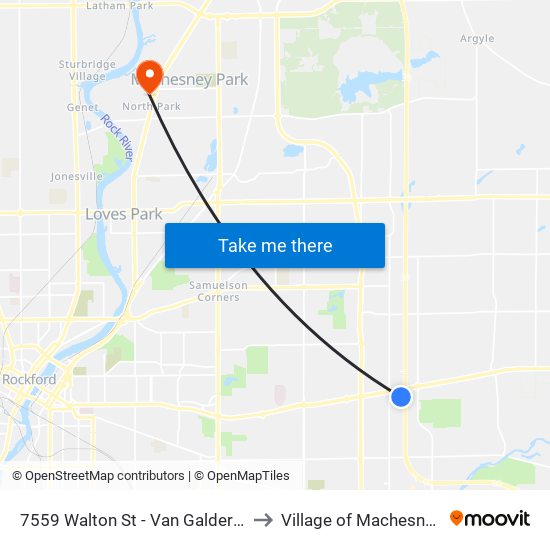 7559 Walton St - Van Galder Terminal to Village of Machesney Park map