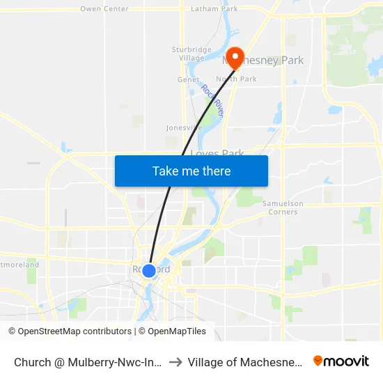 Church @ Mulberry-Nwc-Inbound to Village of Machesney Park map