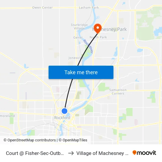 Court @ Fisher-Sec-Outbound to Village of Machesney Park map