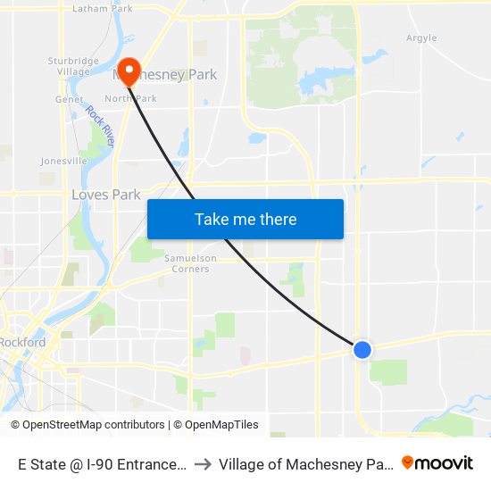 E State @ I-90 Entrance-S to Village of Machesney Park map