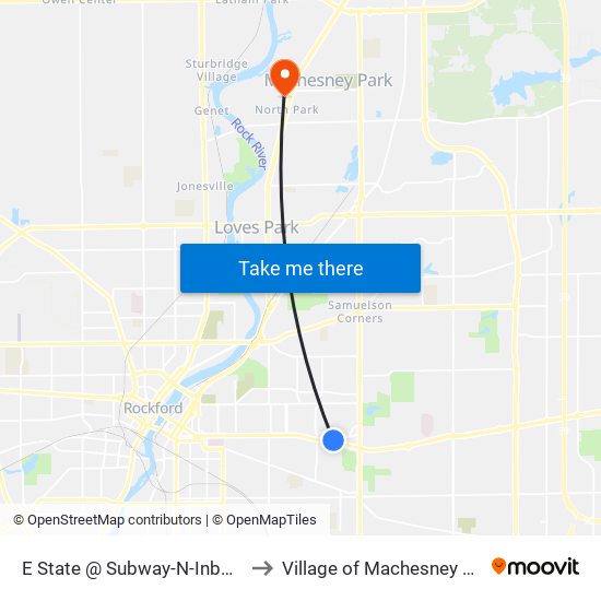 E State @ Subway-N-Inbound to Village of Machesney Park map