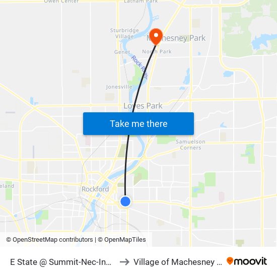 E State @ Summit-Nec-Inbound to Village of Machesney Park map