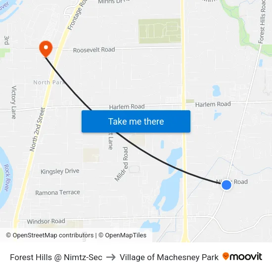 Forest Hills @ Nimtz-Sec to Village of Machesney Park map