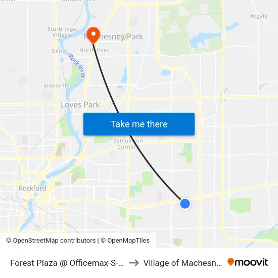 Forest Plaza @ Officemax-S-Outbound to Village of Machesney Park map