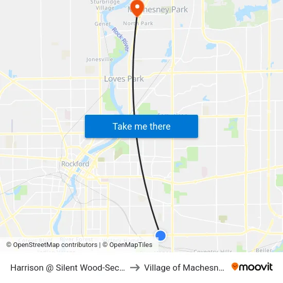 Harrison @ Silent Wood-Sec-Inbound to Village of Machesney Park map