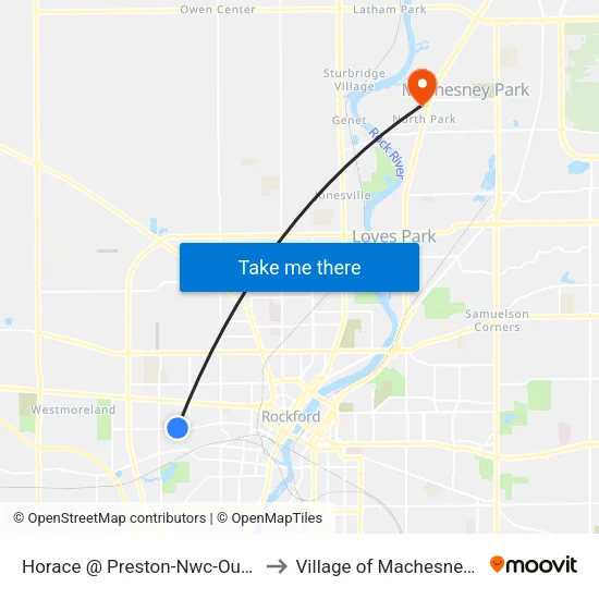 Horace @ Preston-Nwc-Outbound to Village of Machesney Park map