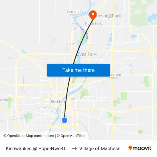 Kishwaukee @ Pope-Nwc-Outbound to Village of Machesney Park map