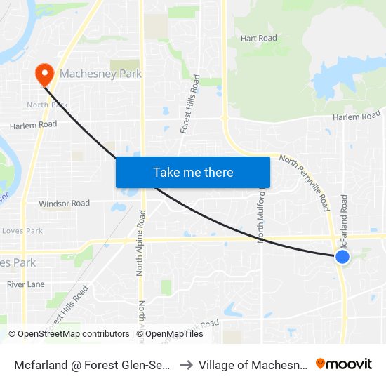 Mcfarland @ Forest Glen-Sec-Inbound to Village of Machesney Park map