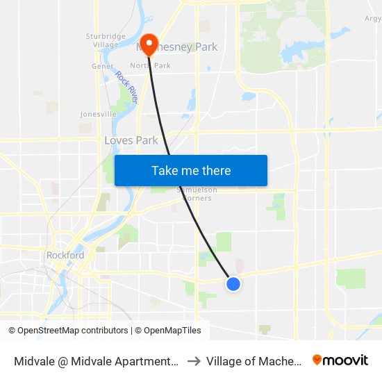 Midvale @ Midvale Apartments-N-Outbound to Village of Machesney Park map