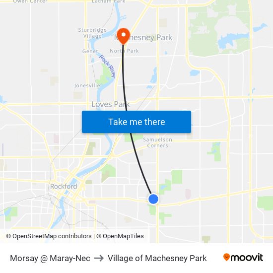 Morsay @ Maray-Nec to Village of Machesney Park map