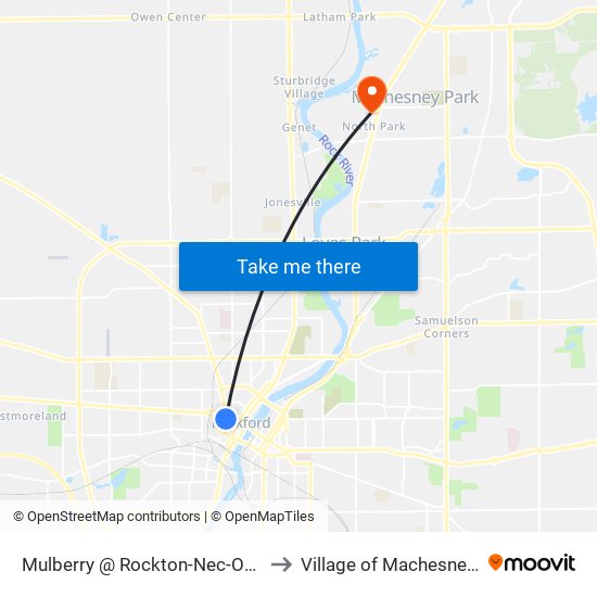 Mulberry @ Rockton-Nec-Outbound to Village of Machesney Park map