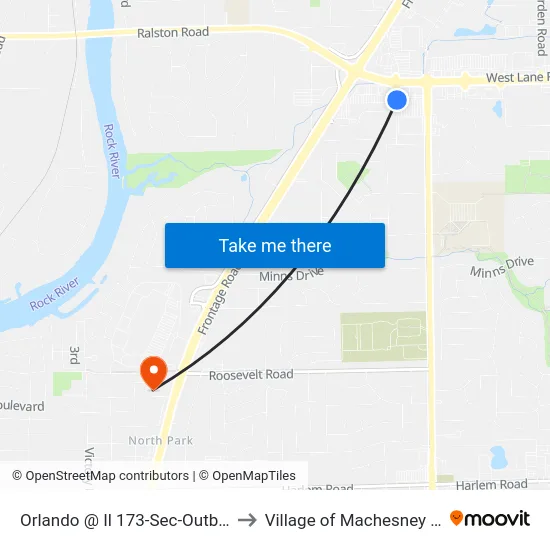 Orlando @ Il 173-Sec-Outbound to Village of Machesney Park map