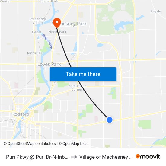 Puri Pkwy @ Puri Dr-N-Inbound to Village of Machesney Park map