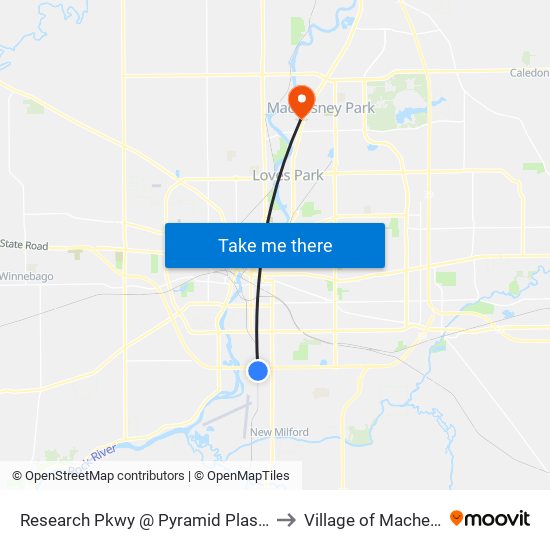 Research Pkwy @ Pyramid Plastics-S-Outbound to Village of Machesney Park map