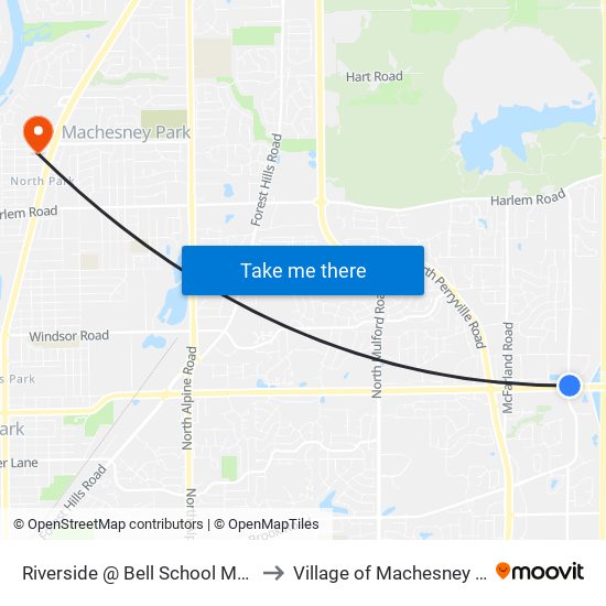 Riverside @ Bell School Mobil N to Village of Machesney Park map
