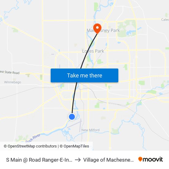 S Main @ Road Ranger-E-Inbound to Village of Machesney Park map